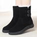Sheepskin Snow Boots For Women Fleece Lined Thickened Retro Cotton Suede Fur Large Size Women's Shoes Winter Edition_vogvips.com
