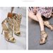 Stunning Gold High Heel Open - Toe Sandals: Elegant Leaf Detailing, Perfect For Summer Evenings And Parties_vogvips.com