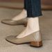 This Year's Popular Shoes, Low Order For Women, 2025 French Square Toe Thick Heels, One Foot Soft Soled Bean Shoes_vogvips.com