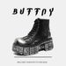 Trendy Men's Thick-soled Personalized Martin Boots Increase Height In Spring Men's Boots Fried Street Personalized High-top Leather Boots_vogvips.com