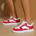 2024 White Red Sports Skate Shoes Large Size 42 Low Top Casual Sneakers Ladies Flat Comfortable Leather Skates_vogvips.com
