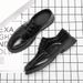 Euro Step Spring And Summer Leather Versatile Men's Casual Waterproof Chef Black Work Korean Style Martin Shoes Men_vogvips.com
