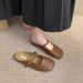 Baotou Half Slippers For Women, Outdoor Wear, 2025 New Korean Style, Gentle Fairy Soft Flat Casual Slip-On Mules_vogvips.com