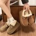 Women's Shoes Thick Soled Snow Boots For Women In Winter With Velvet Maillard Loafers New Slip On Retro_vogvips.com
