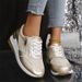 Large Size Women's Casual Sports Shoes Thick Sole Lace-Up Fashion Single Shoe Synthetic Upper_vogvips.com