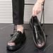 2025 Spring And Autumn Bright Face One Step Stepping Thick Bottom Height Increasing Leather Driving Casual Lazy Pink_vogvips.com
