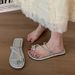 French-style Solid Color Women's Summer Slippers For Wear, 2026 Niche Design Fashion Shoes, Stylish Outdoor Sandals To_vogvips.com