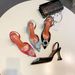 Solid color pointed women's sandals new sun buckle rhinestone high-heeled shoes with a glass with a baotou women's shoes_vogvips.com
