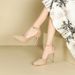 1088-19 Fairy Style Pointed Stiletto Heels Closed Toe Hollow High Heel Waterproof Platform Suede Sandals For Women_vogvips.com