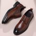 Autumn new men's business leather shoes Derby formal cowhide men's shoes comfortable casual shoes_vogvips.com