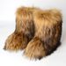 Women's Winter Fluffy Faux Fox Fur Boots Woman Plush Warm Snow Boots Luxury Footwear Girls' Furry Fashion Winter Shoe_vogvips.com
