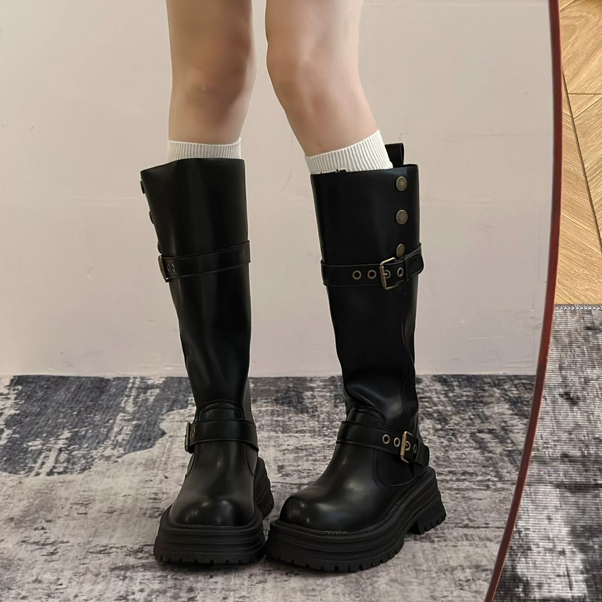 Western Boots, Cowboy Boots, Children's Autumn Xinjiang Travel Boots, Brown Maillard Knight Boots, Thick-soled Martin Boots._vogvips.com