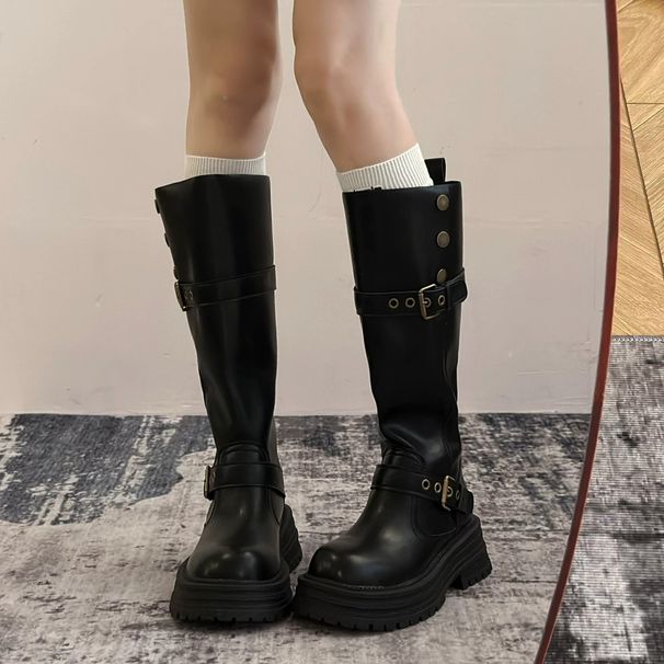 Western Boots, Cowboy Boots, Children's Autumn Xinjiang Travel Boots, Brown Maillard Knight Boots, Thick-soled Martin Boots._vogvips.com