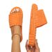 Women's Shoes Summer Large Size Thick Bottom Color Towel Fabric Fur Slippers For Women_vogvips.com