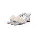 Elegant High Heeled Sandals Open Toe Stiletto Heel Square Pearl Strap Women's Fashionable European American Style Slip-On Slippers_vogvips.com