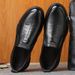 New Men's First Layer Cowhide Slip-On Business Casual Genuine Leather Soft Surface Non-Slip Dad Shoes_vogvips.com