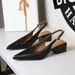 2850 European And American Simple High-End Women's Thick Heel Shallow Mouth Pointed Toe Slimming Foot Shaping Backless_vogvips.com