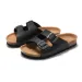 RUIZUSTOCK Unisex Classic White Double Buckle Cork Sandals PU Leather For Indoor And Outdoor_vogvips.com