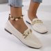 2026 New Summer Single Shoes Chain With Diamond Casual Flat Bottom Fashion Versatile Women's Shoes_vogvips.com