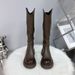 Zhao Lusi Long 2024 High Tube Thick Sole Riding Horse Hoof Heel Motorcycle Boots For Women Height Increasing Slimming_vogvips.com