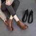 ShoeVault Foreign Trade Cross-Border New Autumn Winter Fashion Versatile Short Boots Handmade Retro Sole Soft Surface Cotton Round_vogvips.com