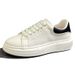 Sneakers 2025 New Summer Genuine Leather White Men's Casual Thick Sole Height Increasing Perforated Breathable Trendy_vogvips.com