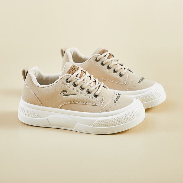 Little White Shoes Female Students Thick-soled Heightening Shoes Sports Board Shoes Casual Street Shoes_vogvips.com