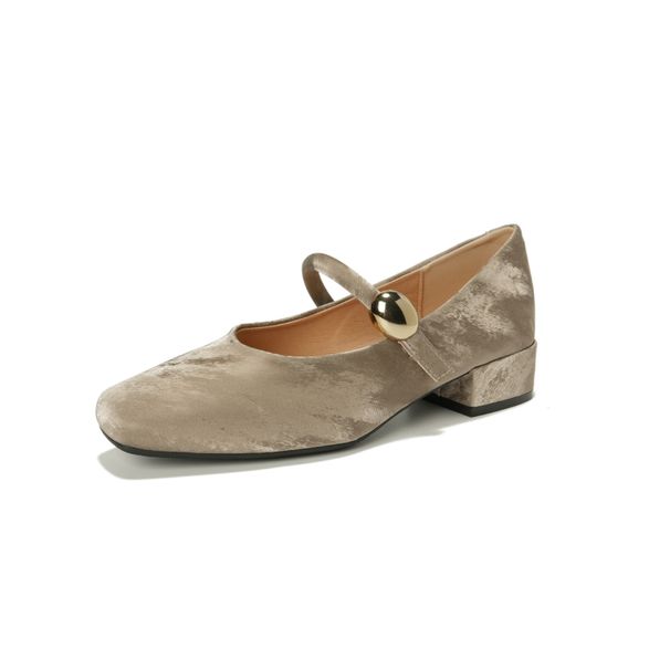 French Single Shoes Women's Square Head Beautiful Low Heel Ballet Shoes Retro Word With Mary Jane Shoes_vogvips.com