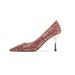 Widened Bridal Wedding Banquet Shoes, Xiuhe High Heels, Sequined Red Glitter Shallow Pointed Stiletto Shoes_vogvips.com