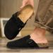 Plus Size 47 Men Half Shoes Casual Loafers Cork Clogs Slippers Fashion Suede Slip-on Flat Sandals Soft-Soled Casual Sandals_vogvips.com