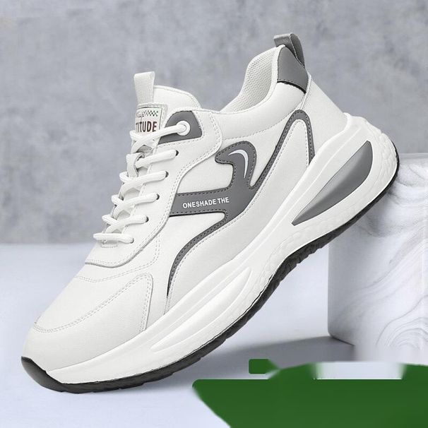 2025 Autumn New Genuine Leather Casual White Men's Outdoor Hiking Sports Running Dad Shoes_vogvips.com