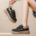 Women's 2024 New Thick-Soled White Sneakers Sports Casual Board Comfortable Height-Increasing Dad Shoes Round Toe_vogvips.com
