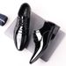 Men's business patent autumn men's new pointed toe shoes, low top formal dress, large size leather shoes_vogvips.com