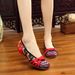Woven Decoration Oxford Sole Shallow Cut Women's Embroidered Cloth And Single Shoes_vogvips.com