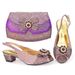 Women's lace Matching Bag Set Party Crystal embellished women's shoes and crossbody bag_vogvips.com