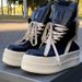 2025 New Versatile European And American Trendy Trendy Thick-soled High-top Shoes Inverted Triangle Couple Men's Shoes Double-soled Shoes Women_vogvips.com