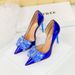 High Heels Light Luxury Women's Shoes Shallow Mouth Pointed Side Hollow Rhinestone Bow Single Shoes_vogvips.com