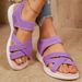 Plus Size Sandals New Arrivals: Women's Breathable Flat Roman Sandals - Relaxed Fit, Stretchy, Lightweight, Sporty Style_vogvips.com
