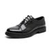 British Style Business Thick Soled Men's Genuine Leather Three Joint Top Layer Cowhide Oxford Elevated Wedding Shoes,_vogvips.com