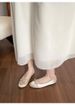Round Head French Satin Single Shoes Women's Flat-soled Shallow Mouth Bow Soft-soled Ballet Shoes_vogvips.com