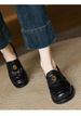Single Shoes Women's Thick Heel Small Leather Shoes With Fleece To Keep Warm One Pedal Fluffy Shoes Loafers_vogvips.com