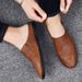 Fashion Comfy Mens Mules Italian Men Slippers Genuine Leather Loafers Casual Outdoor Non-slip Half Slipper Lazy Shoes_vogvips.com