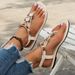 Women's Plus Size Ethnic Style Beaded Fashionable Versatile 2026 Summer New Flat Breathable Casual Sandals For Women_vogvips.com