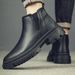 Martin Boots Men's Medium Top Retro Sleeve High Top Leather Shoes Men's Chelsea Boots_vogvips.com