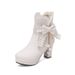 Autumn Winter New Martin Versatile Shoes Side Zipper High Women Sweet Thick Heel Short Boots_vogvips.com