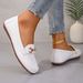 2026 Spring And Autumn New Women's Loafers, Korean Style Round Toe Low Heel With Metal Chain, Casual Outdoor Shoes For_vogvips.com