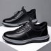 Douyin Men's Shoes New Men's Casual Leather Shoes Men's Breathable Shoes Men's Soft Bottom Soft Panel Shoes Driving Shoes Peas Shoes_vogvips.com