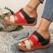 Women's Shoes Large Size Thick Bottom Wedge Heel One Word Fish Mouth Sandals Summer New Beach Outdoor Open Toe Women's Shoes_vogvips.com