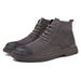 European Warm Series Winter Men's Genuine Leather Martin With 8cm Hidden Heel, Fleece-Lined Cotton Shoes, High-Top Work Short Boo, Snow_vogvips.com