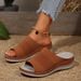 2025 Summer New Breathable Knit European And American Wedge Large Size Cross-Border Foreign Trade Beach Sandals_vogvips.com